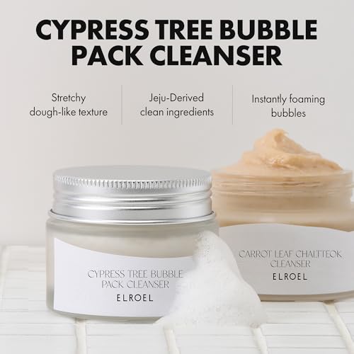 ELROEL 4-in-1 Bubble Cleanser with Rice Bran Extract - Hydrating & Exfoliating Facial Wash