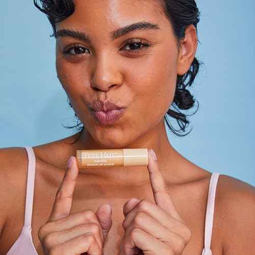 Tree Hut Vanilla Lip Scrub Stick, Gentle & Nourishing Lip Exfoliator with Shea Butter, Hydrating Sugar Scrub for Smooth, Soft Lips, Holiday Gift & Stocking Stuffer, 12 oz