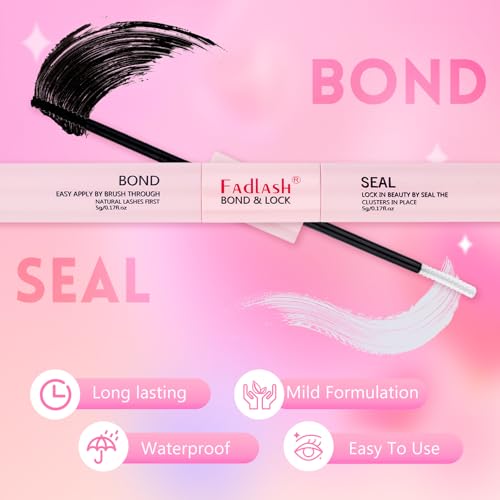 FADLASH Lash Clusters Kit Individual Lash Extensiones Wispy Faux Mink 10-16mm DIY Eyelash Extension Kit Eyelash Clusters Lashes with Bond and Seal and Remover Lash Tweezer for Self Use£¨R13-D-10-16MIX)