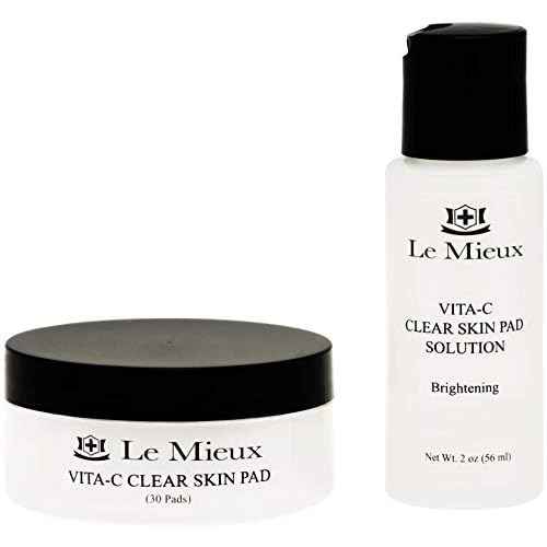 Le Mieux Vita-C Clear Skin Pad - Triple-Action Facial Exfoliant Pads with Glycolic Acid Pads & Antioxidant Vitamin C (2 oz / 30 pads)