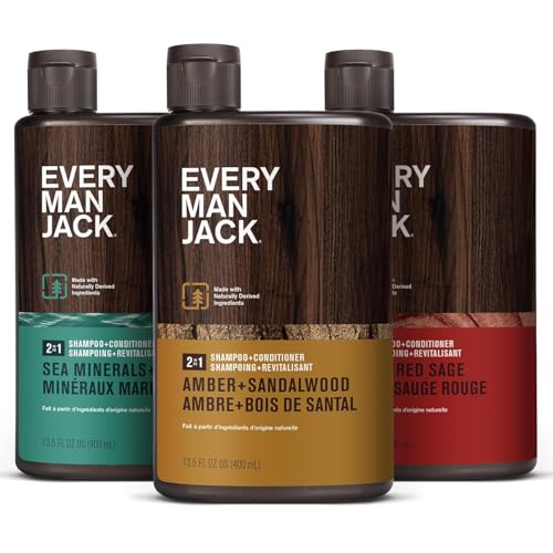 Every Man Jack 2-in-1 Shampoo & Conditioner for Men, 13.5 oz (3-Pack)