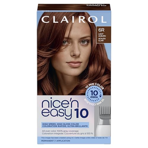 Clairol Nice'N Easy 10 Permanent Hair Dye 6R Light Auburn - 1 Pack