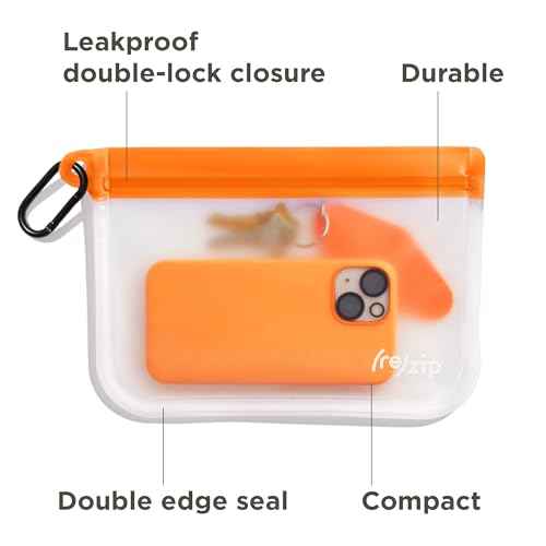 (re)zip Zippered Travel Organization Kit | 9-Piece Set Including Zippered Gallon, Medium, & Small Bags, and Carbiner Clip-On Bags | Compact & Lightweight for Snacks, Documents, Toiletries, & More