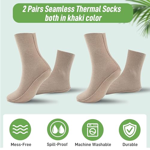 Paw Legend Reusable Castor Oil Pack Wraps for Feet - 2 Pack, Khaki