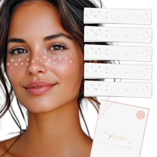 Snowflake Freckles Metallic Flash Tattoos Set of 10
