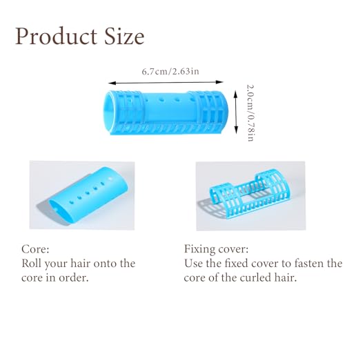 24pc Heatless Hair Rollers with Self-Grip - No Heat Damage Curling