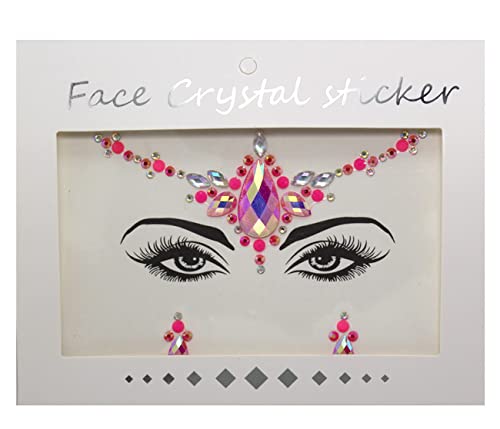 Face Jewels Rhinestone Stickers Set - 6 Sheets Festival & Halloween