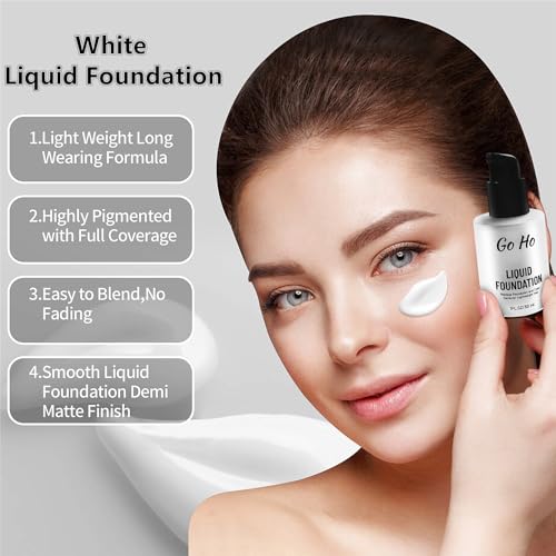 White Liquid Foundation Full Coverage Demi Matte