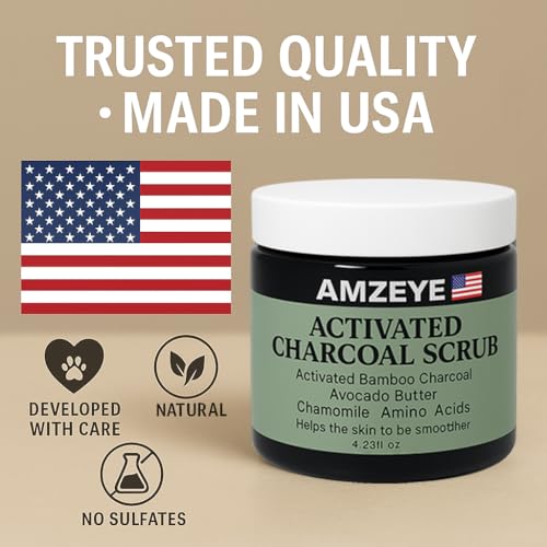 Charcoal Detox Scrub - Purify and Revitalize Your Skin with Activated Bamboo Charcoal, Avocado Butter, and Collagen for a Radiant Glow