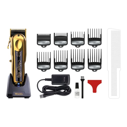 Wahl Professional 5 Star Gold Cordless Magic Clip Hair Clipper with 100+ Minute Run Time for Professional Barbers and Stylists - Model 8148-700