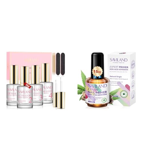 SAVILAND Dip Powder Liquid Set 15ml/0.5oz with 2024 Nail Primer No Lift