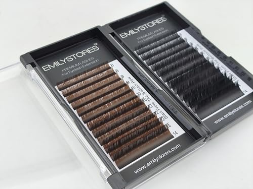 Brown Eyelash Extensions 0.10MM D Curl 8-14MM Mix