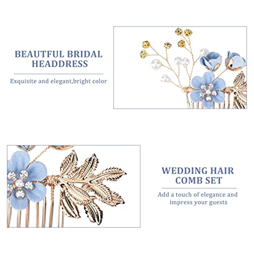 5 Pack Wedding Hair Comb Set with Crystal & Pearl Accessories