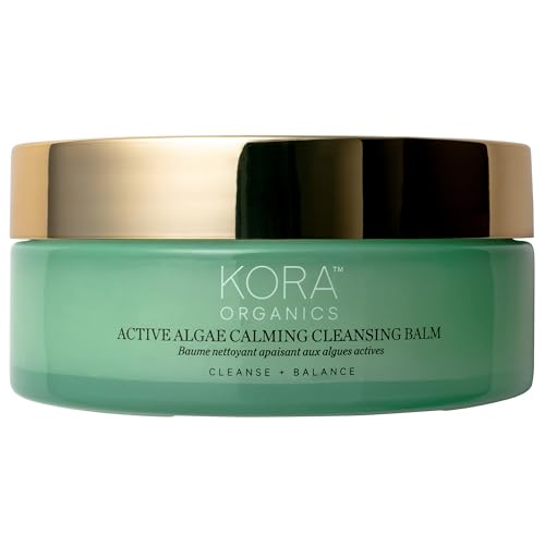 KORA Organics Active Algae Calming Cleansing Balm, Balancing Facial Cleanser to Help Reduce Redness & Blemishes, Melt Away Makeup & Sunscreen, Face Wash for Men and Women, 3.38 fl oz