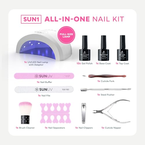 SUNUV Gel Nail Polish Kit with UV Light - 23 Pcs DIY Manicure Set