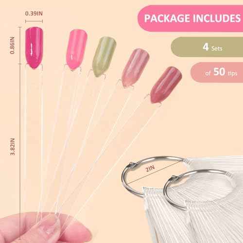 200Pcs Nail Swatch Sticks Nail Polish - Nail Sample Swatches for Gel Polish Clear Nail Polish Swatch Stick Nail Color Display - Nail Swatches Sticks