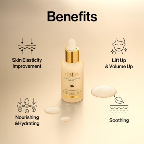 d'alba Piedmont White Truffle Intensive Volufiline Ampoule (1.01 Fl. Oz), Milky Serum, Skin Firming, Volufiline 50,000ppm, elasticity care and nourishment, Korean Skin Care