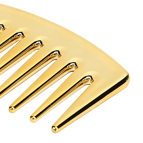 Wide Tooth Combs, No Handle Hair Detangling Comb Large Salon Shampoo Comb for Men Women (Gold)