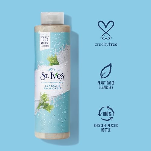 St. Ives Sea Salt & Pacific Kelp Exfoliating Body Wash 22 Fl Oz (Pack of 2)