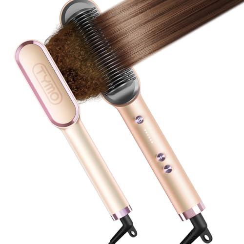 TYMO Ring Hair Straightener Brush – Fast Heating, Anti-Scald, 5 Temp Settings