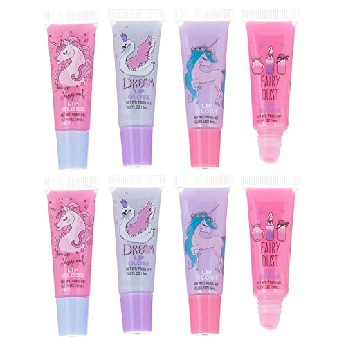 8-Piece Princess Lip Gloss Set for Girls - Sparkly & Non-Toxic