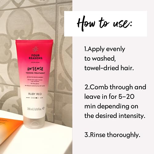 FOUR REASONS Intense Ruby Red Semi-Permanent Hair Dye, 6.76 fl oz