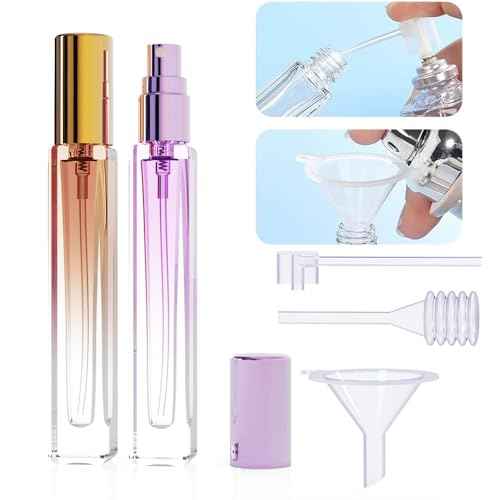 5PCS 10ml Glass Refillable Travel Perfume Atomizer Bottles,Mini Empty Cologne Spray Bottle,Pocket Size Sprayer Portable for Travel and Sample Container Toiletries Dispenser