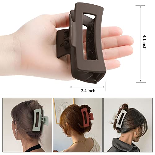 Large 4 Inch Hair Claw Clips 6 Pack - Thick Hair