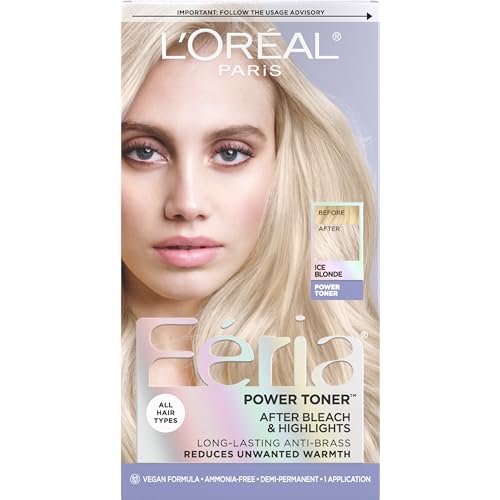 L'Oreal Paris Feria Ice Blonde Anti-Brass Toner, Ammonia-Free