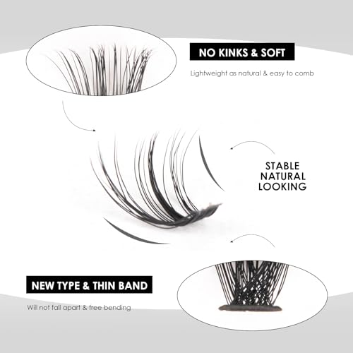 DIY Eyelash Extension Kit - 320pcs Cluster Lashes 10-16mm