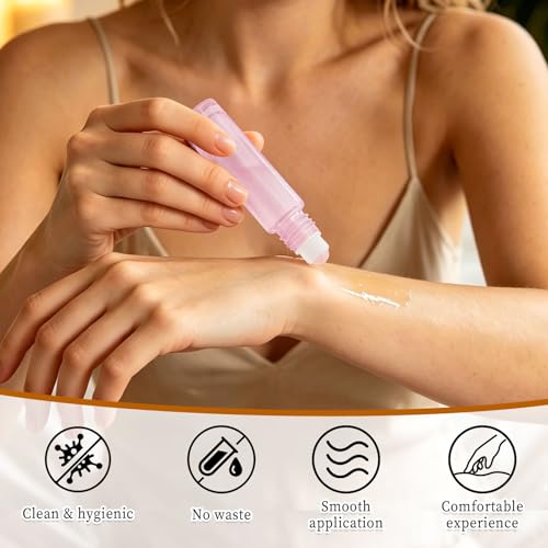 Rose Quartz Roller Bottles 10ml Essential Oils Set - 8 Color-Coded Glass Bottles