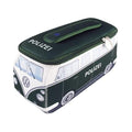 BRISA VW Collection - Volkswagen Neoprene Universal Makeup Cosmetics Toiletry Travel Pharmacy Bag in T1 Bus Design (Police/Green) (Small (9.1 x 4.3 x 3.1 inches))