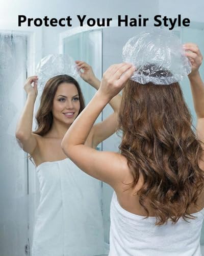 Aquior Disposable Shower Caps 100 Pack - Waterproof Hair Treatment