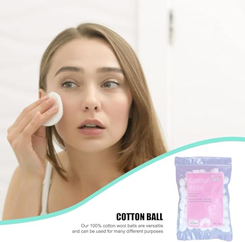 Pure Cotton Balls (100 Count) - Soft & Absorbent for Makeup & Skincare