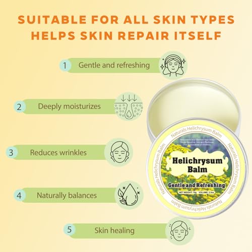Helichrysum Balm - 2.5oz, Helichrysum Gymnocephalum, Shea Butter, Beeswax, Almond Oil, Ultra-Moisturizing, Skin Healing, Full Body Hydration, Multipurpose Salve