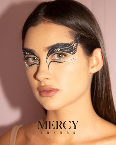 Black Swan Face Jewels - Reusable Adhesive Gem Stickers