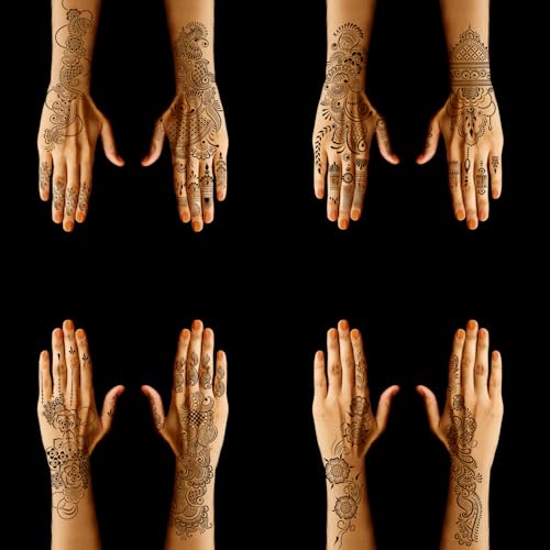 9 Sheet Henna Tattoo Stencils - Reusable Templates