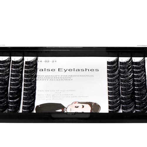 Bodermincer 84 Clusters D Curl Wide Cluster False Eyelash Volume Lashes Natural Eyelashes Set DIY Eyelash Extension 3D Effect Glue Bonded Band Individual Lash Home Eyelash Extension (12MM)