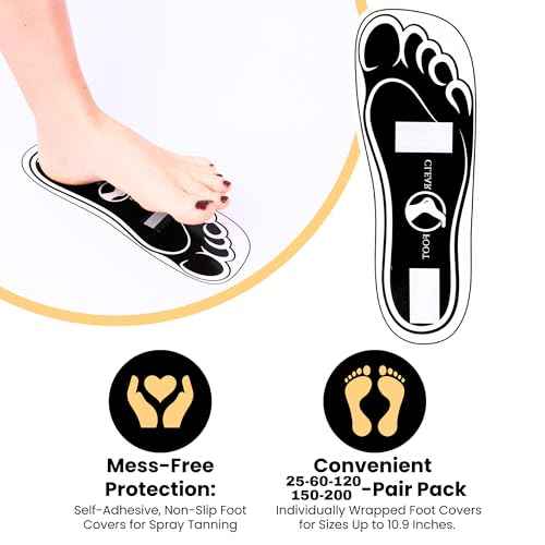 150Pairs(300Feets) Disposable Stick Spray Tanning Feet Pads Perfect for preventing spray tan solution,Deluxe & Hygienic Spray Tan Feet Pads-Ideal for Salons and Spas or Home,Easy to Apply