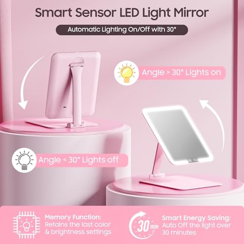 Benbilry Rechargeable Travel Makeup Mirror with 20X Magnification