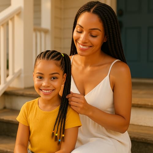 Black Small Elastic Hair Ties for Thick, Curly & Afro Hair ? 300 Durable Rubber Bands for Braids, Ponytails & Protective Styles ? Strong, No-Breakage Hair Elastics for Women & Girls ? by MAADALI