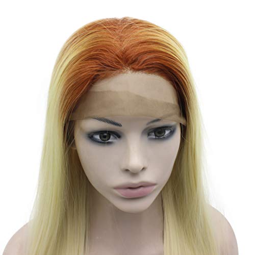 MX Angel Ombre Blonde Lace Front Synthetic Wig Long Curly Hair