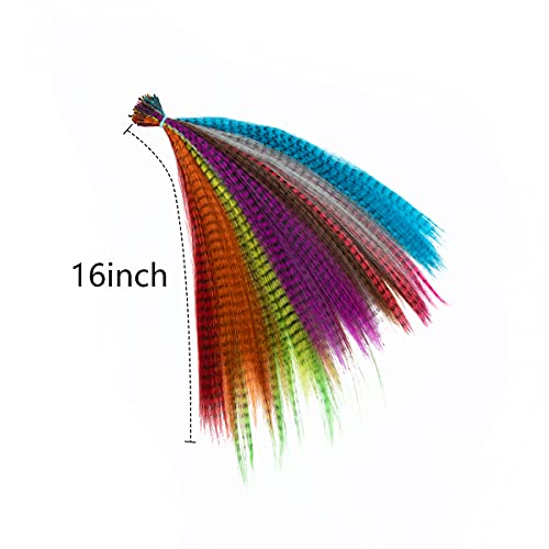 SARLA Feather Hair Extensions 16 Inch 100 Pcs I-Tip Synthetic