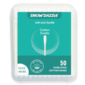 SNOWDAZZLE Pure Cotton Swabs 50 Count - Travel Size Paper Sticks