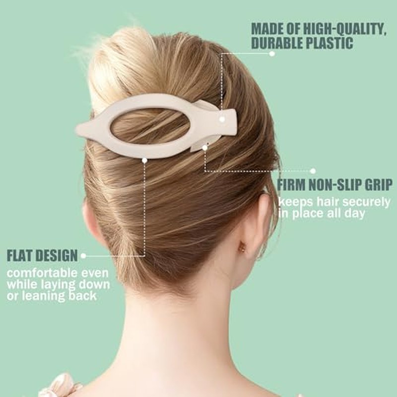 6 PCS French Flat Hair Clips for Women - Strong Hold & Non-Slip