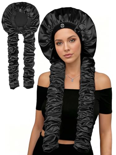 Satin Sleep Bonnet for Long Hair & Braids - Women’s Samurai Wrap