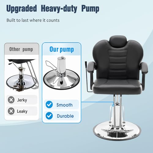 Tatub Reclining Salon Chair - 90°-135° Adjustable Barber Chair