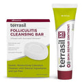 terrasil Skin Repair Bundle for Folliculitis, Ingrown Hair, Boil Treatment, Razor Burn, Angular Cheilitis Treatment, & More, Dermatologist Tested & Hypoallergenic Approved (0.5oz Tube & 75gm Soap Bar)