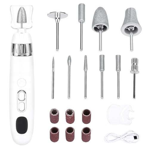 Electric Nail File,10 Speeds Cordless Nail Drill, Portable E Filer for Nails with LED Lighting, Battery Operated Rechargeable Power Nail File, Electric Nail Drill Kit for Thick Toenail Polishing