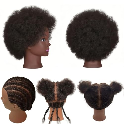Afro Braiding Mannequin Head 8" 100% Human Hair